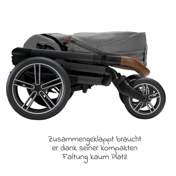 Nuna Buggy & Sportwagen MIXX next mit Liegefunktion, umsetzbarer Allwettersitz, Teleskopschieber inkl. Beindecke, Adapter & Regenschutz - Granite