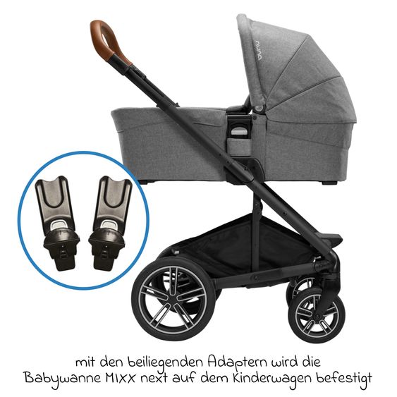 Nuna Buggy & Sportwagen MIXX next mit Liegefunktion, umsetzbarer Allwettersitz, Teleskopschieber inkl. Beindecke, Adapter & Regenschutz - Granite