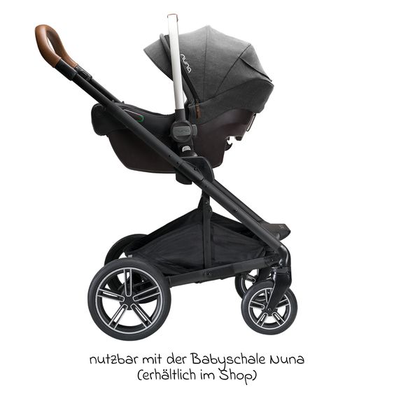 Nuna Buggy & Sportwagen MIXX next mit Liegefunktion, umsetzbarer Allwettersitz, Teleskopschieber inkl. Beindecke, Adapter & Regenschutz - Granite