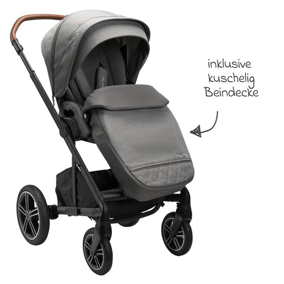 Nuna Buggy & Sportwagen MIXX next mit Liegefunktion, umsetzbarer Allwettersitz, Teleskopschieber inkl. Beindecke, Adapter & Regenschutz - Granite