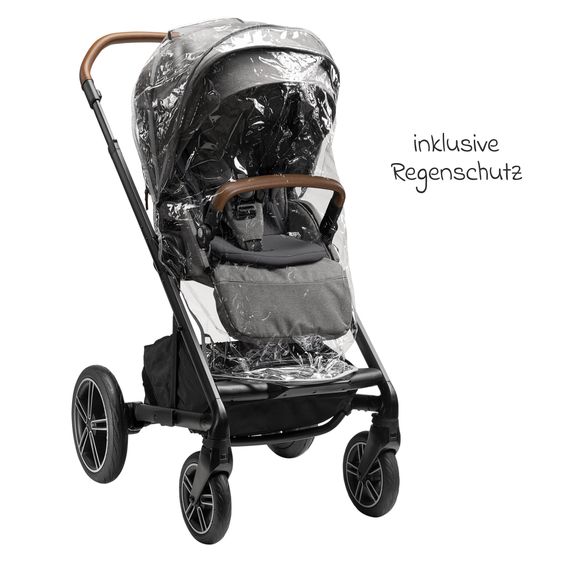 Nuna Buggy & Sportwagen MIXX next mit Liegefunktion, umsetzbarer Allwettersitz, Teleskopschieber inkl. Beindecke, Adapter & Regenschutz - Granite
