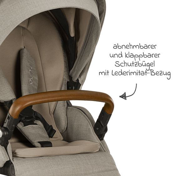 Nuna Buggy & Sportwagen MIXX next mit Liegefunktion, umsetzbarer Allwettersitz, Teleskopschieber inkl. Beindecke, Adapter & Regenschutz - Hazelwood