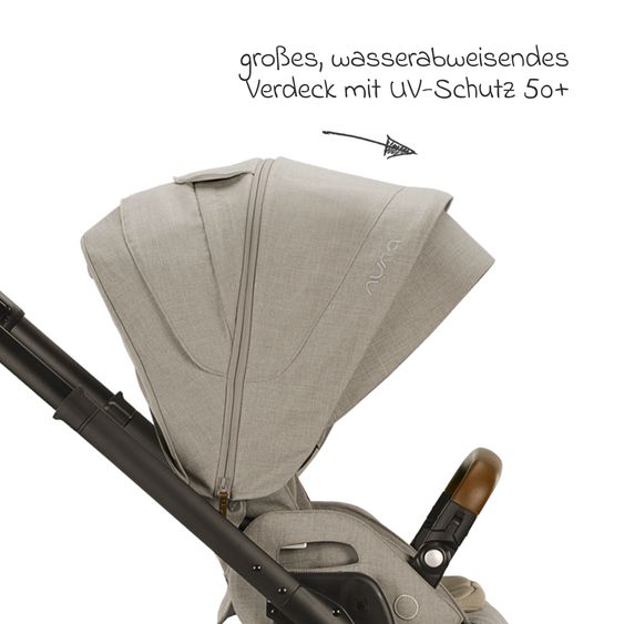 Nuna Buggy & Sportwagen MIXX next mit Liegefunktion, umsetzbarer Allwettersitz, Teleskopschieber inkl. Beindecke, Adapter & Regenschutz - Hazelwood