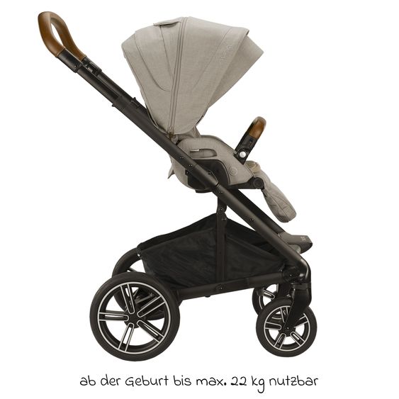 Nuna Buggy & Sportwagen MIXX next mit Liegefunktion, umsetzbarer Allwettersitz, Teleskopschieber inkl. Beindecke, Adapter & Regenschutz - Hazelwood