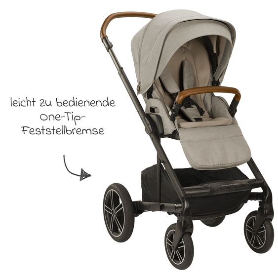 Nuna Buggy & Sportwagen MIXX next mit Liegefunktion, umsetzbarer Allwettersitz, Teleskopschieber inkl. Beindecke, Adapter & Regenschutz - Hazelwood