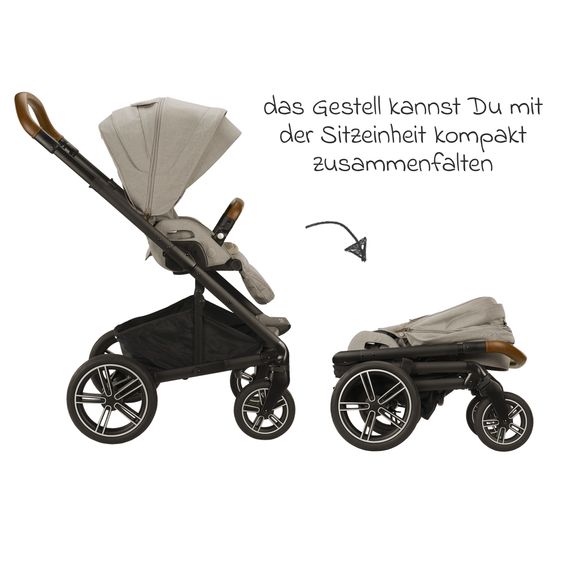 Nuna Buggy & Sportwagen MIXX next mit Liegefunktion, umsetzbarer Allwettersitz, Teleskopschieber inkl. Beindecke, Adapter & Regenschutz - Hazelwood