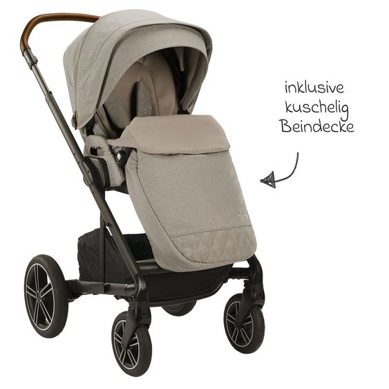 Nuna Buggy & Sportwagen MIXX next mit Liegefunktion, umsetzbarer Allwettersitz, Teleskopschieber inkl. Beindecke, Adapter & Regenschutz - Hazelwood