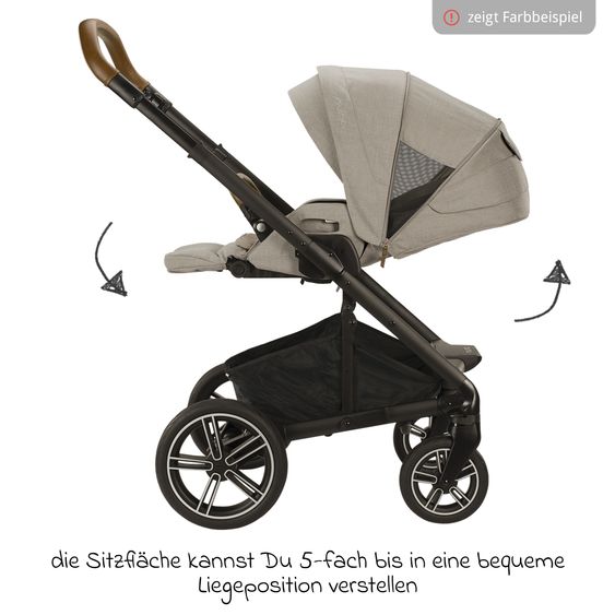 Nuna Buggy & Sportwagen MIXX next mit Liegefunktion, umsetzbarer Allwettersitz, Teleskopschieber inkl. Beindecke, Adapter & Regenschutz - Hazelwood