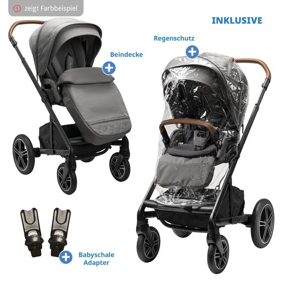 Nuna Buggy & Sportwagen MIXX next mit Liegefunktion, umsetzbarer Allwettersitz, Teleskopschieber inkl. Beindecke, Adapter & Regenschutz - Ocean