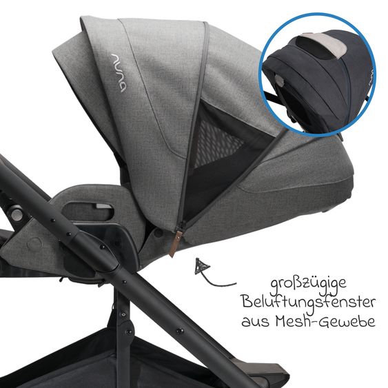 Nuna Buggy & Sportwagen MIXX next mit Liegefunktion, umsetzbarer Allwettersitz, Teleskopschieber inkl. Beindecke, Adapter & Regenschutz - Ocean