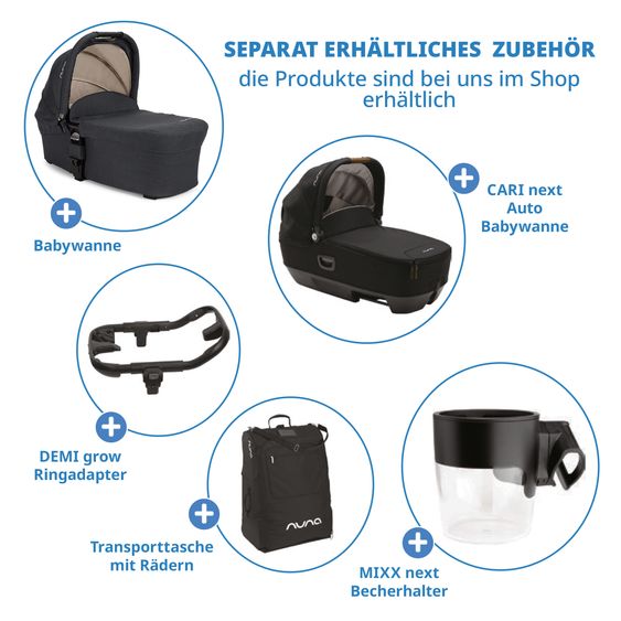 Nuna Buggy & Sportwagen MIXX next mit Liegefunktion, umsetzbarer Allwettersitz, Teleskopschieber inkl. Beindecke, Adapter & Regenschutz - Ocean