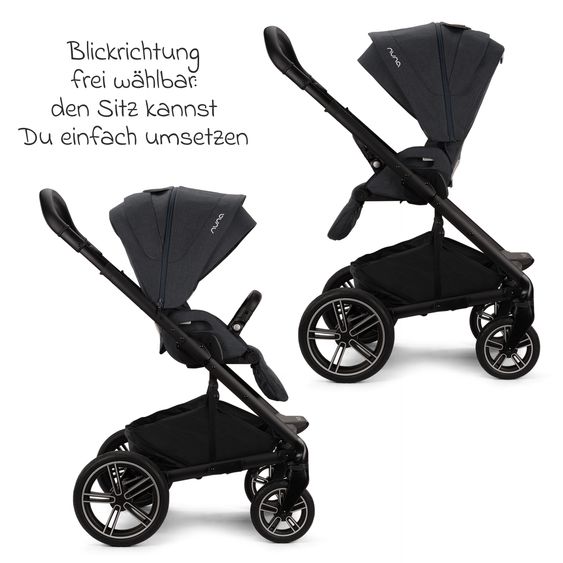 Nuna Buggy & Sportwagen MIXX next mit Liegefunktion, umsetzbarer Allwettersitz, Teleskopschieber inkl. Beindecke, Adapter & Regenschutz - Ocean