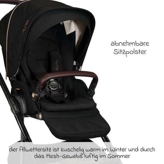 Nuna Buggy & Sportwagen MIXX next mit Liegefunktion, umsetzbarer Allwettersitz, Teleskopschieber inkl. Beindecke, Adapter & Regenschutz - Riveted