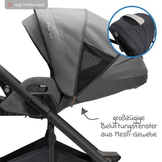 Nuna Buggy & Sportwagen MIXX next mit Liegefunktion, umsetzbarer Allwettersitz, Teleskopschieber inkl. Beindecke, Adapter & Regenschutz - Riveted