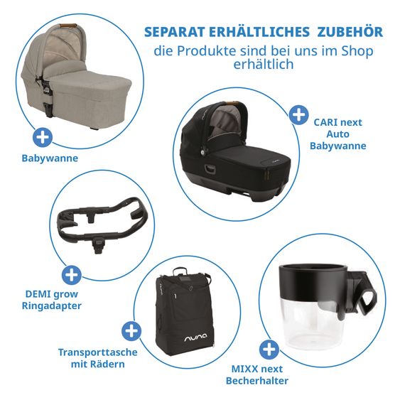 Nuna Buggy & Sportwagen MIXX next mit Liegefunktion, umsetzbarer Allwettersitz, Teleskopschieber inkl. Beindecke, Adapter & Regenschutz - Riveted