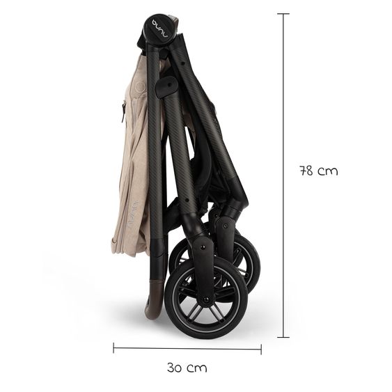 Nuna Passeggino Swiv fino a 22 kg con cintura magnetica, sedile sportivo convertibile, maniglione regolabile in altezza, adattatore incluso, borsa per il trasporto, portabicchieri e parapioggia - Biscotti