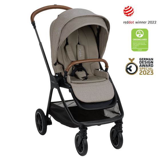 Nuna Buggy & Sportwagen TRIV next mit Liegefunktion, umsetzbarer Allwettersitz, Teleskopschieber nur 8,9 kg, inkl. Adapter & Regenschutz - Hazelwood