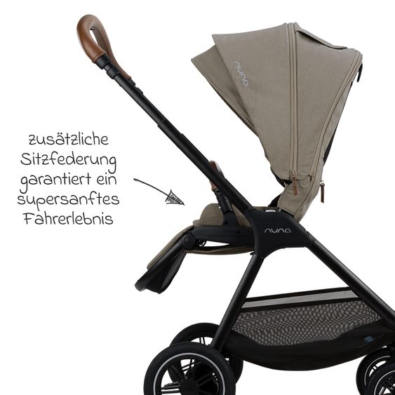 Nuna Buggy & Sportwagen TRIV next mit Liegefunktion, umsetzbarer Allwettersitz, Teleskopschieber nur 8,9 kg, inkl. Adapter & Regenschutz - Hazelwood