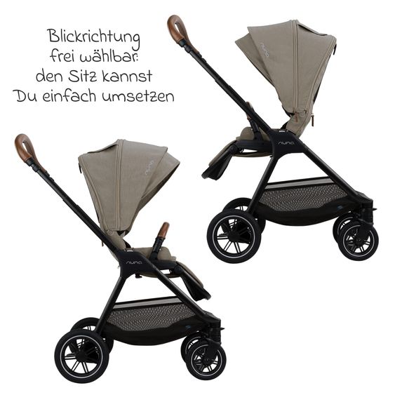 Nuna Buggy & Sportwagen TRIV next mit Liegefunktion, umsetzbarer Allwettersitz, Teleskopschieber nur 8,9 kg, inkl. Adapter & Regenschutz - Hazelwood