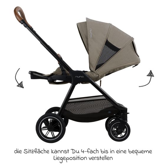 Nuna Buggy & Sportwagen TRIV next mit Liegefunktion, umsetzbarer Allwettersitz, Teleskopschieber nur 8,9 kg, inkl. Adapter & Regenschutz - Hazelwood
