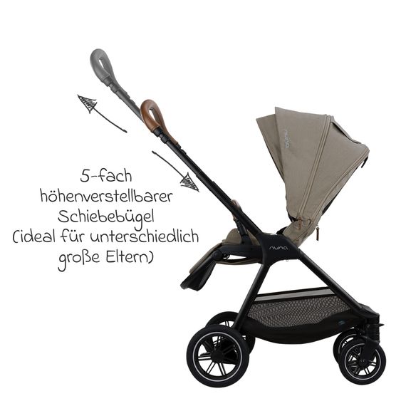 Nuna Buggy & Sportwagen TRIV next mit Liegefunktion, umsetzbarer Allwettersitz, Teleskopschieber nur 8,9 kg, inkl. Adapter & Regenschutz - Hazelwood