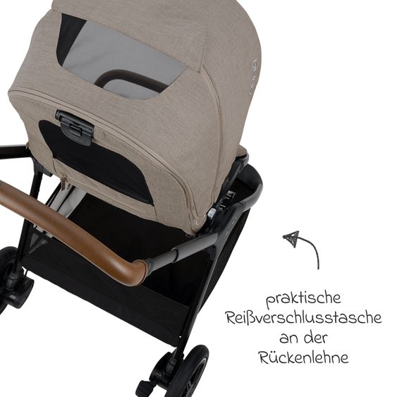Nuna Buggy & Sportwagen TRIV next mit Liegefunktion, umsetzbarer Allwettersitz, Teleskopschieber nur 8,9 kg, inkl. Adapter & Regenschutz - Hazelwood