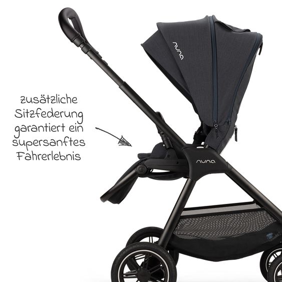 Nuna Buggy & Sportwagen TRIV next mit Liegefunktion, umsetzbarer Allwettersitz, Teleskopschieber nur 8,9 kg, inkl. Adapter & Regenschutz - Ocean