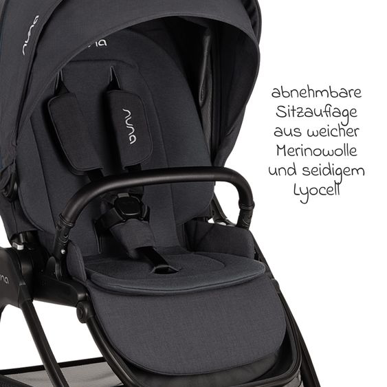 Nuna Buggy & Sportwagen TRIV next mit Liegefunktion, umsetzbarer Allwettersitz, Teleskopschieber nur 8,9 kg, inkl. Adapter & Regenschutz - Ocean