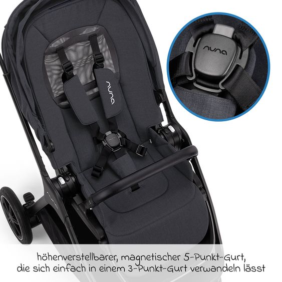 Nuna Buggy & Sportwagen TRIV next mit Liegefunktion, umsetzbarer Allwettersitz, Teleskopschieber nur 8,9 kg, inkl. Adapter & Regenschutz - Ocean