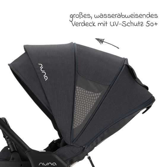 Nuna Buggy & Sportwagen TRIV next mit Liegefunktion, umsetzbarer Allwettersitz, Teleskopschieber nur 8,9 kg, inkl. Adapter & Regenschutz - Ocean
