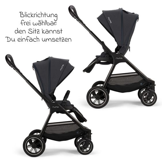 Nuna Buggy & Sportwagen TRIV next mit Liegefunktion, umsetzbarer Allwettersitz, Teleskopschieber nur 8,9 kg, inkl. Adapter & Regenschutz - Ocean