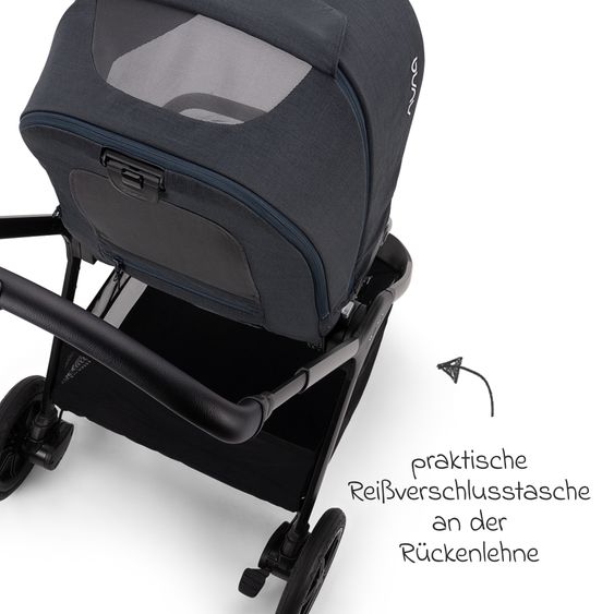 Nuna Buggy & Sportwagen TRIV next mit Liegefunktion, umsetzbarer Allwettersitz, Teleskopschieber nur 8,9 kg, inkl. Adapter & Regenschutz - Ocean