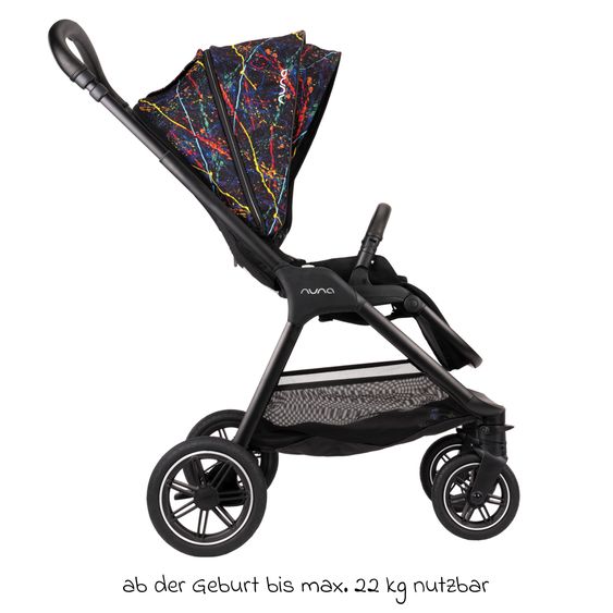 Nuna Buggy & Sportwagen TRIV next mit Liegefunktion, umsetzbarer Allwettersitz, Teleskopschieber nur 8,9 kg, inkl. Adapter & Regenschutz - Rainbow