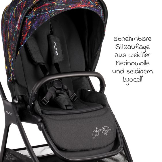 Nuna Buggy & Sportwagen TRIV next mit Liegefunktion, umsetzbarer Allwettersitz, Teleskopschieber nur 8,9 kg, inkl. Adapter & Regenschutz - Rainbow