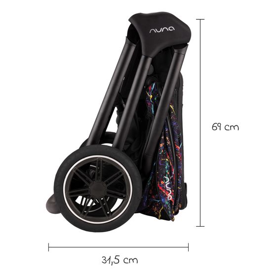 Nuna Buggy & Sportwagen TRIV next mit Liegefunktion, umsetzbarer Allwettersitz, Teleskopschieber nur 8,9 kg, inkl. Adapter & Regenschutz - Rainbow
