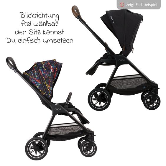 Nuna Buggy & Sportwagen TRIV next mit Liegefunktion, umsetzbarer Allwettersitz, Teleskopschieber nur 8,9 kg, inkl. Adapter & Regenschutz - Rainbow