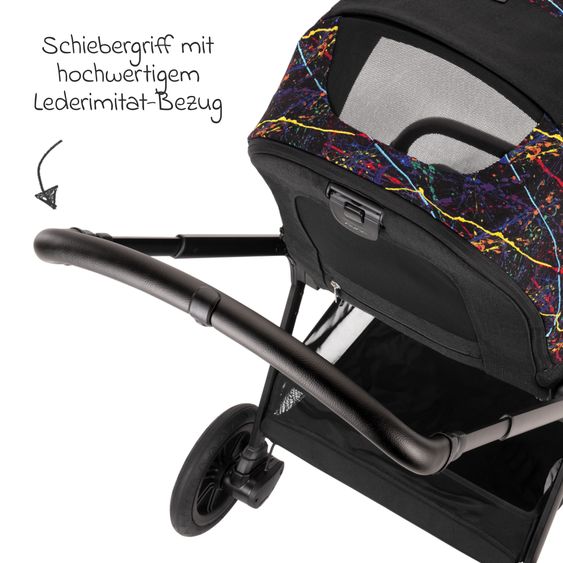 Nuna Buggy & Sportwagen TRIV next mit Liegefunktion, umsetzbarer Allwettersitz, Teleskopschieber nur 8,9 kg, inkl. Adapter & Regenschutz - Rainbow
