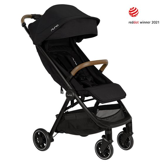 Nuna Buggy & Sportwagen TRVL bis 22 kg belastbar nur 7 kg leicht mit Liegefunktion inkl. Regenschutz & Transporttasche - Caviar
