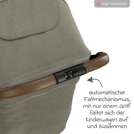 Nuna Buggy & Sportwagen TRVL bis 22 kg belastbar nur 7 kg leicht mit Liegefunktion inkl. Regenschutz & Transporttasche - Caviar