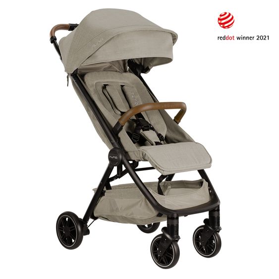 Nuna Buggy & Sportwagen TRVL bis 22 kg belastbar nur 7 kg leicht mit Liegefunktion inkl. Regenschutz & Transporttasche - Hazelwood