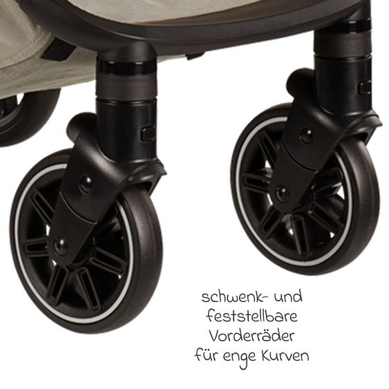 Nuna Buggy & Sportwagen TRVL bis 22 kg belastbar nur 7 kg leicht mit Liegefunktion inkl. Regenschutz & Transporttasche - Hazelwood