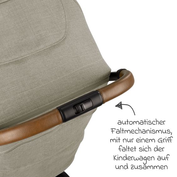 Nuna Buggy & Sportwagen TRVL bis 22 kg belastbar nur 7 kg leicht mit Liegefunktion inkl. Regenschutz & Transporttasche - Hazelwood