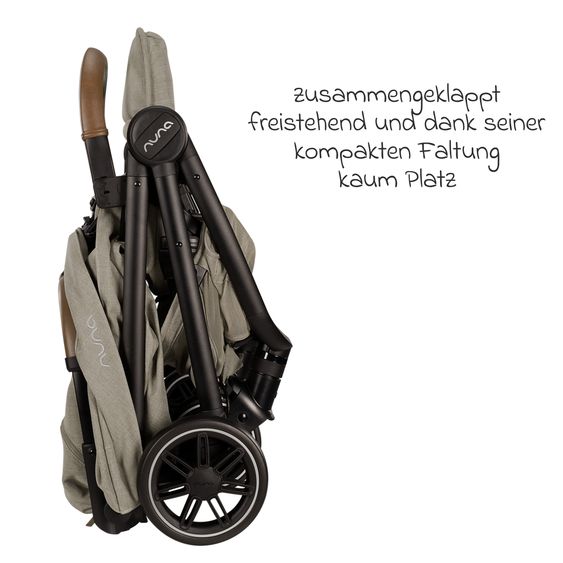 Nuna Buggy & Sportwagen TRVL bis 22 kg belastbar nur 7 kg leicht mit Liegefunktion inkl. Regenschutz & Transporttasche - Hazelwood