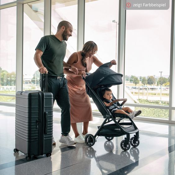 Nuna Buggy & Sportwagen TRVL bis 22 kg belastbar nur 7 kg leicht mit Liegefunktion inkl. Regenschutz & Transporttasche - Hazelwood