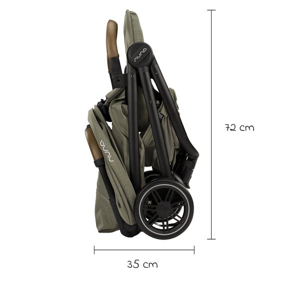 Nuna Buggy & Sportwagen TRVL bis 22 kg belastbar nur 7 kg leicht mit Liegefunktion inkl. Regenschutz & Transporttasche - Pine