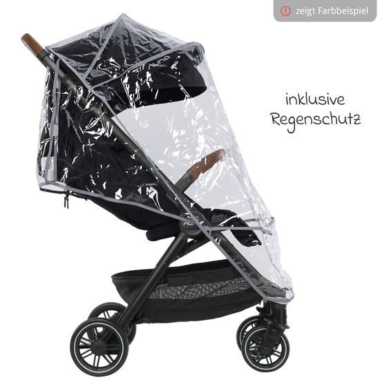 Nuna Buggy & Sportwagen TRVL bis 22 kg belastbar nur 7 kg leicht mit Liegefunktion inkl. Regenschutz & Transporttasche - Pine