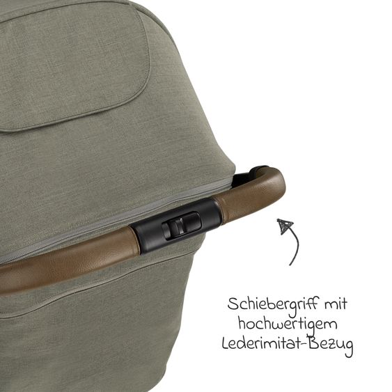 Nuna Buggy & Sportwagen TRVL bis 22 kg belastbar nur 7 kg leicht mit Liegefunktion inkl. Regenschutz & Transporttasche - Pine