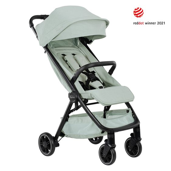 Nuna Buggy & Sportwagen TRVL bis 22 kg belastbar nur 7 kg leicht mit Liegefunktion inkl. Regenschutz & Transporttasche - Seafoam
