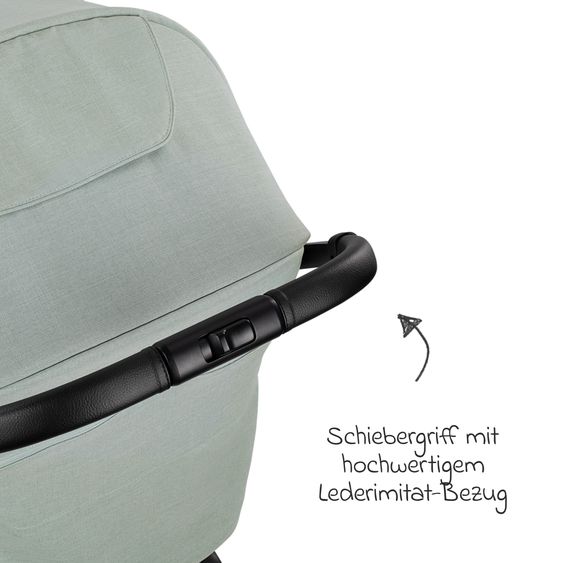 Nuna Buggy & Sportwagen TRVL bis 22 kg belastbar nur 7 kg leicht mit Liegefunktion inkl. Regenschutz & Transporttasche - Seafoam
