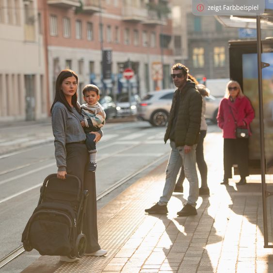 Nuna Passeggino e carrozzina TRVL Lx fino a 22 kg con cintura magnetica, meccanismo di ripiegamento automatico, incluso parapioggia e borsa per il trasporto - Cedro